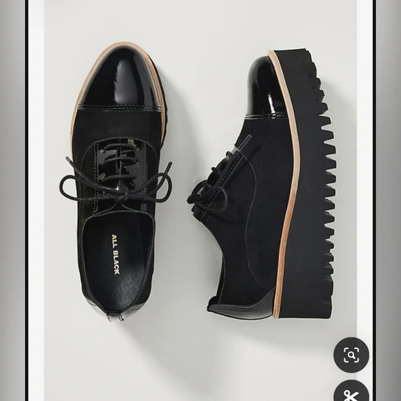 Anthropologie Shoes - Anthropologie All Black Platform Oxford Flats